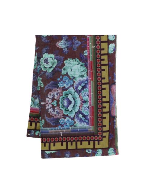 floral-print scarf