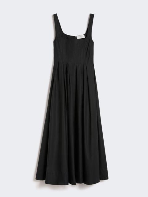 Long sleeveless pure cotton dress - black