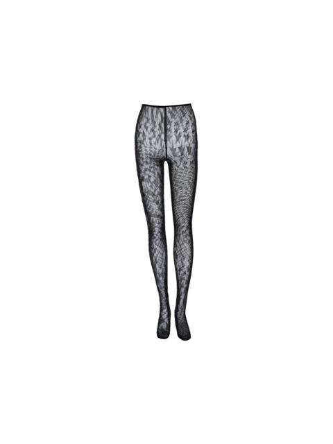 Mugler H&M Rhinestone-Embellished Mesh Tights Black