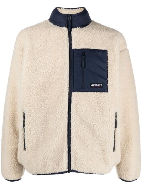 logo-patch fleece jacket