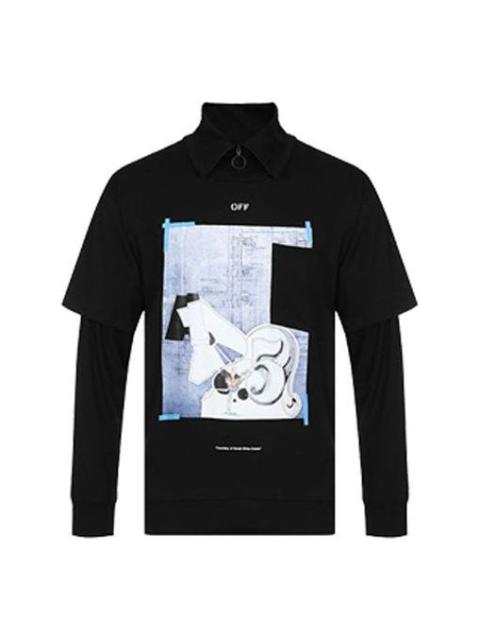 Off-White Pattern Printing Zipper lapel Long Sleeves OMAB027R191850081088