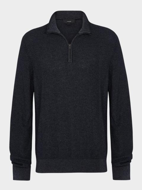 Men's Geometric Jacquard Quarter-Zip Sweater
