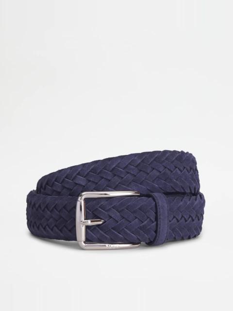 BELT IN SUEDE - BLUE
