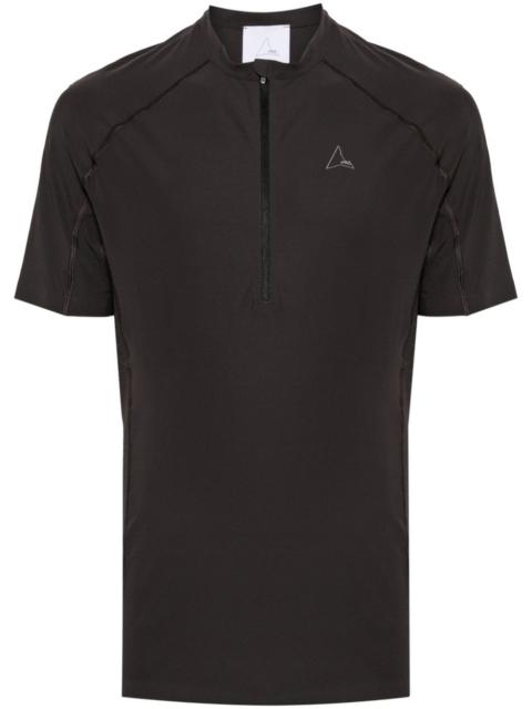 logo-print zip-up T-shirt