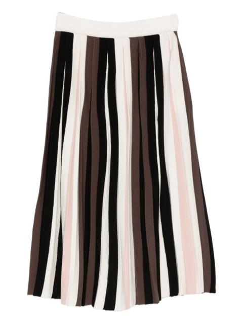 Pleiadi pleated striped skirt