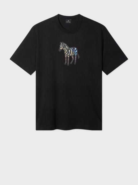 Black Multicolour Zebra Print T-Shirt