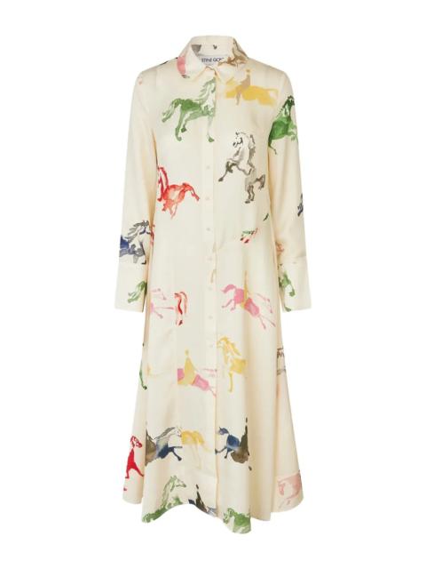 FRONT PLACKET MIDI POLO DRESS