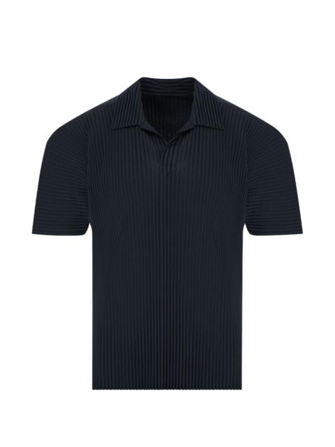 pleated polo shirt