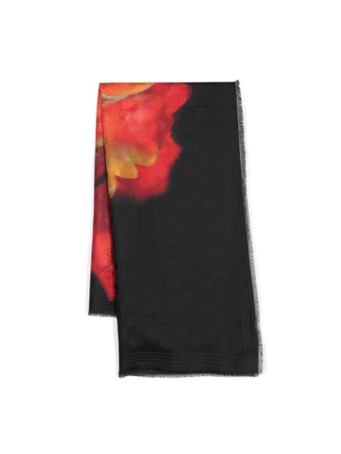 Solarised skull-pattern scarf