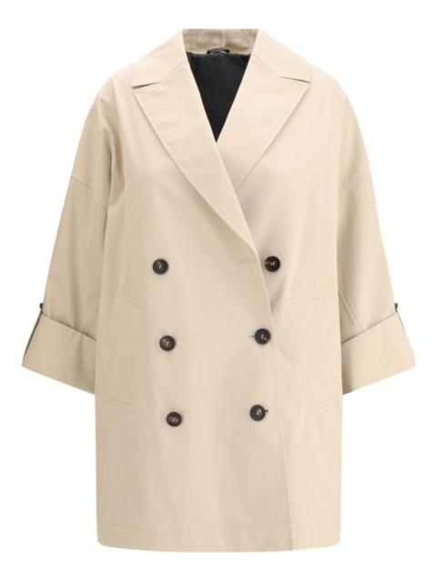 embellished sleeve midi trench coat