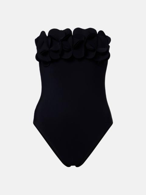 Tess floral-appliqué swimsuit