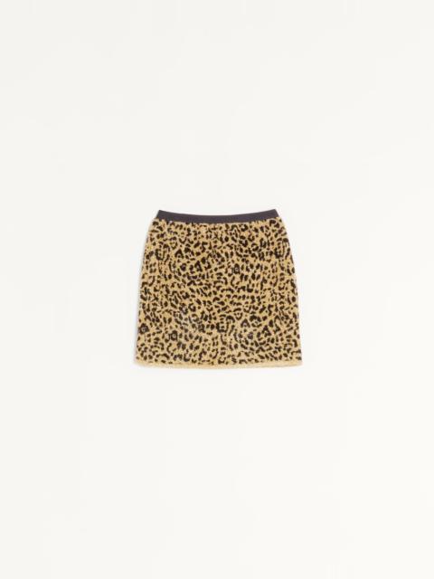 JACQUARD ANIMAL PRINT LUREX KNIT SKIRT