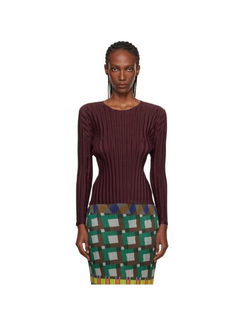 Burgundy Rib Pleats January T-shirt