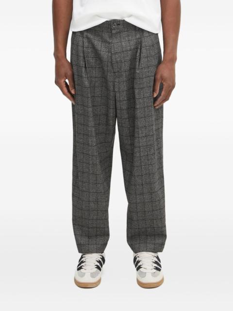 pleated checked trousers