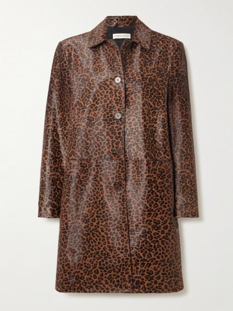 Leopard-print Calf Hair Coat