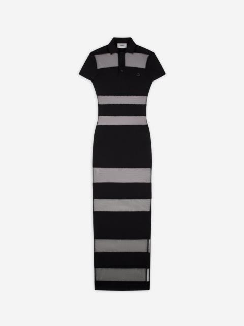 Striped Sheer Polo Dress