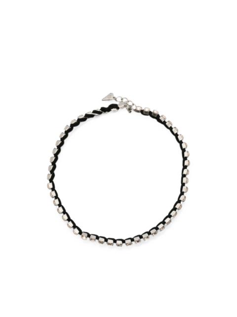 crystal-embellished braided necklace