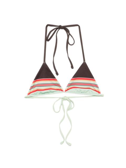 Nick striped triangle bikini top