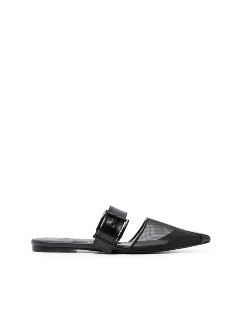 Punk point-toe flat mules