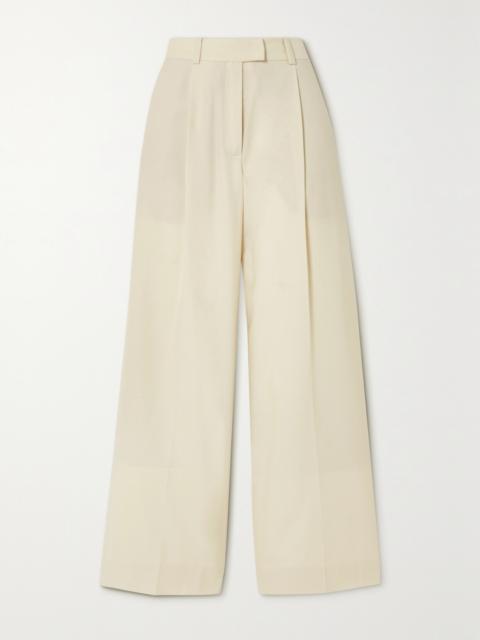 + Net Sustain Pleated Merino Wool-twill Wide-leg Pants