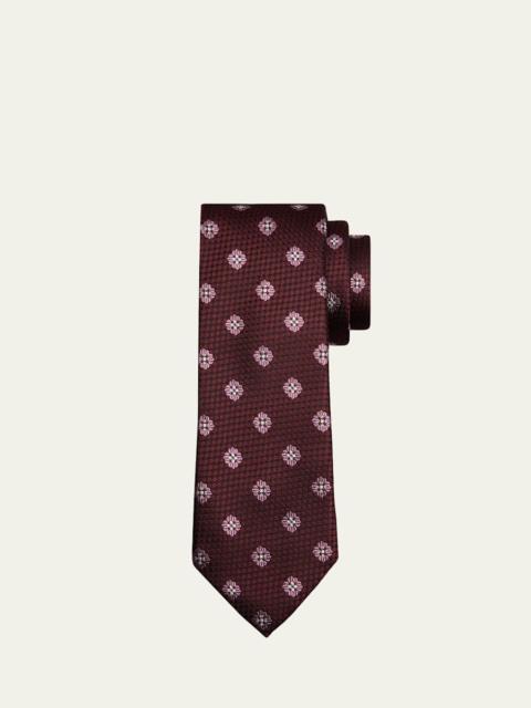 Men's Textured Floral Silk Jacquard Tie