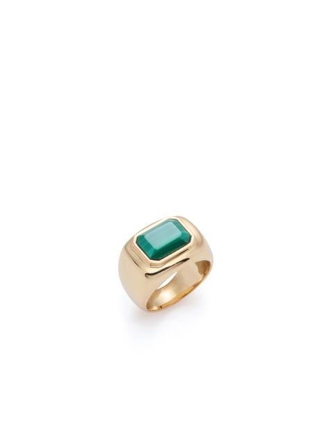 Large Ring in 18K Gold & Malachite Stone
