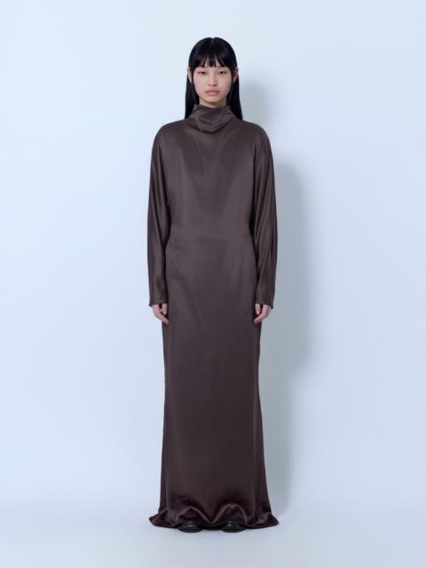 High-Neck Satin Gown