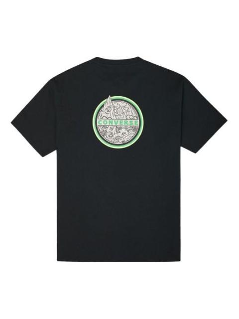 Men's Converse Logo Printing Round Neck Short Sleeve Black 10022786-A02