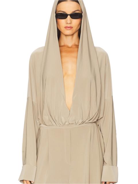 Hooded Super Oversized BF NK Shirt Bodysuit