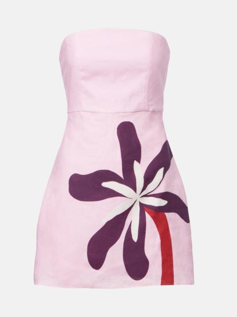 Roma floral linen minidress