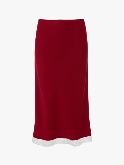 Lace Trim Slip Skirt In Rose