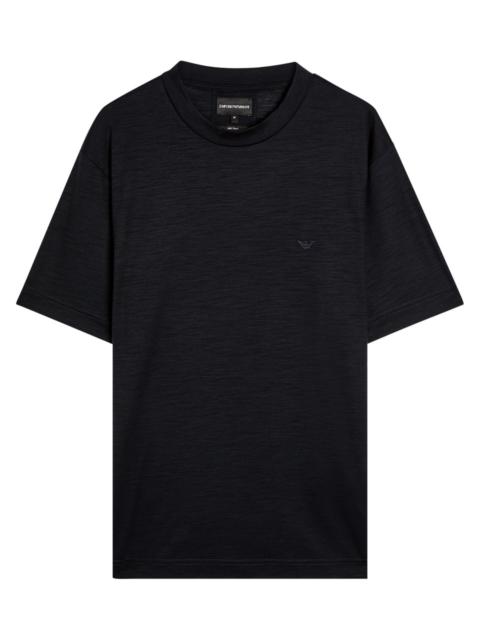 Emporio Armani Logo-embroidered Wool T-shirt