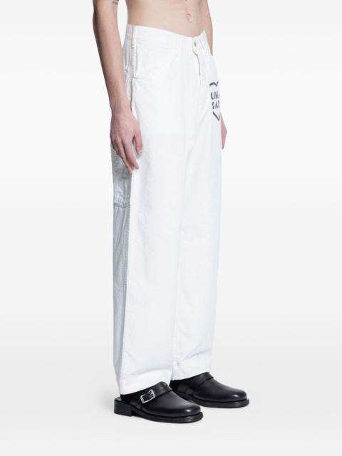 logo-motif duck-print trousers