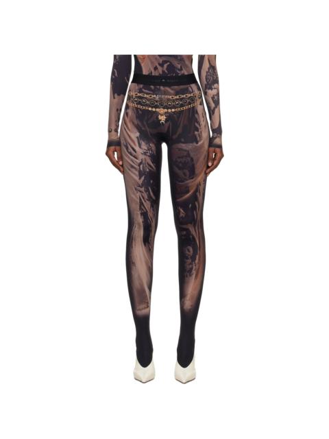 SSENSE Exclusive Black Wet Nuisette Printed Jersey Leggings
