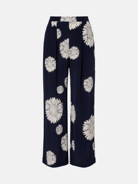 Isola silk crêpe straight pants