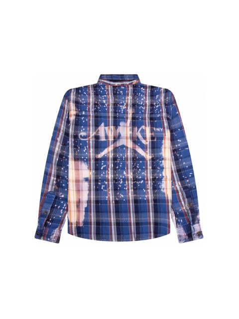 Jordan x Awake NY Flannel Shirt Blackened Blue/Boarder Blue/Sail
