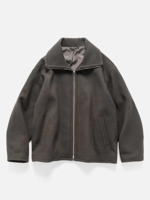 Melton Stand Collar Zip Blouson Dark Olive