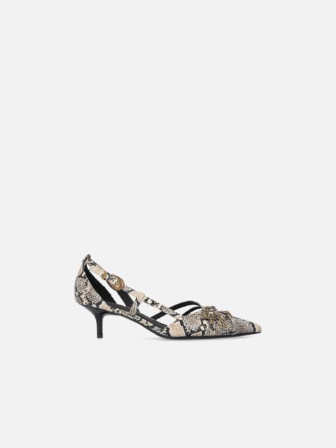 PUMPS WITH PYTHON PRINT AND JEWEL STUDS