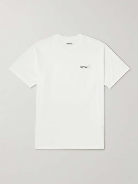 Script Logo-Embroidered Cotton-Jersey T-Shirt