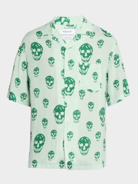 Men's Skulls Crepe de Chine Camp Shirt