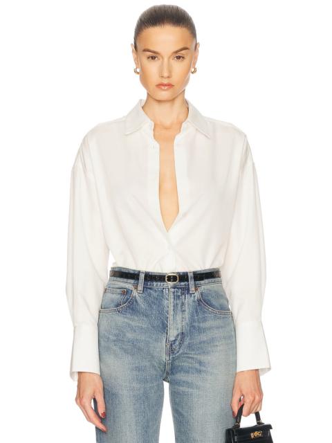 Boxy Long Sleeve Button Up Top