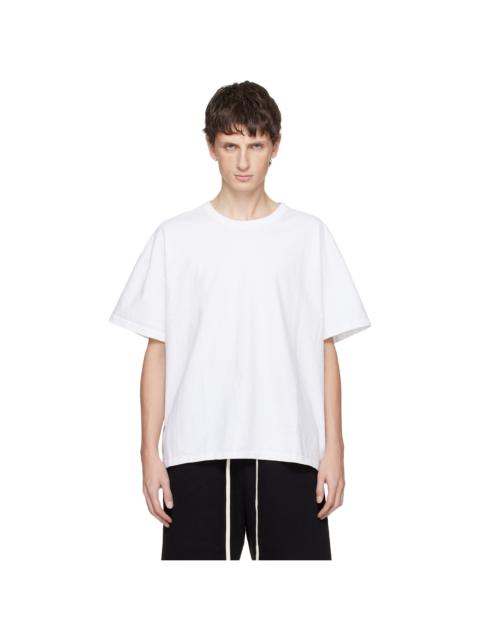 White Lightweight Binded Neck Oversized T-shirt