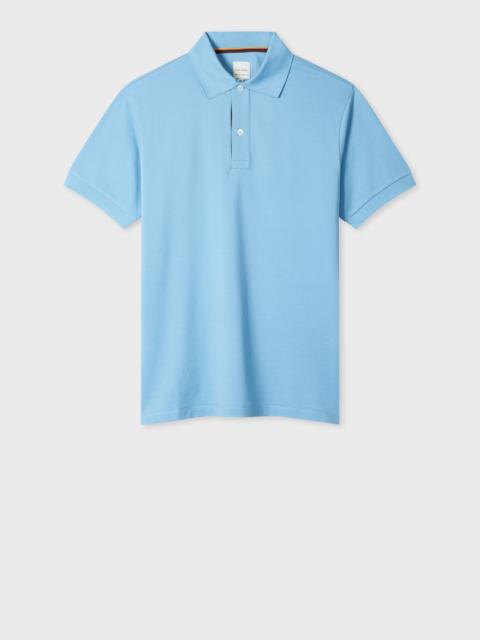 Pale Blue 'Artist Stripe' Placket Polo Shirt