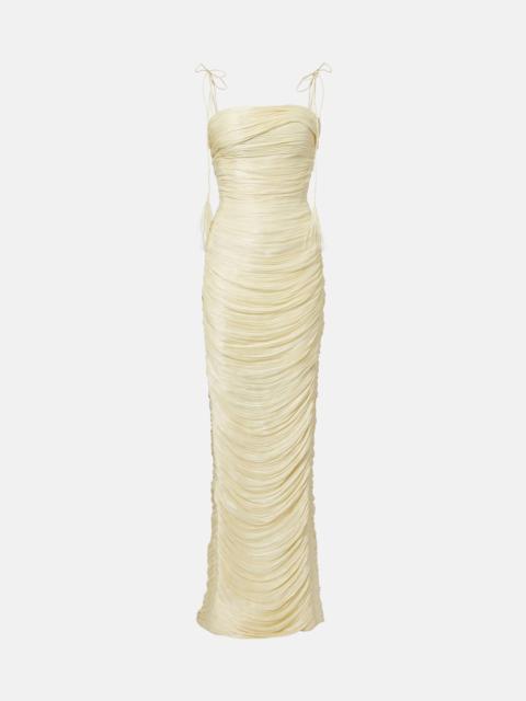 Pleated organza gown