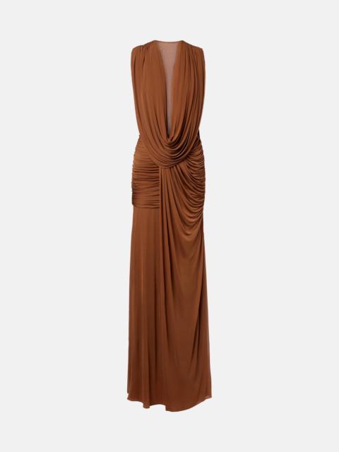 Ripple draped jersey gown