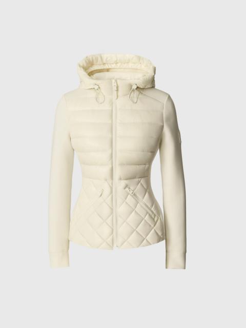 AGATHA Quilted Mixed-Media Hooded Jacket