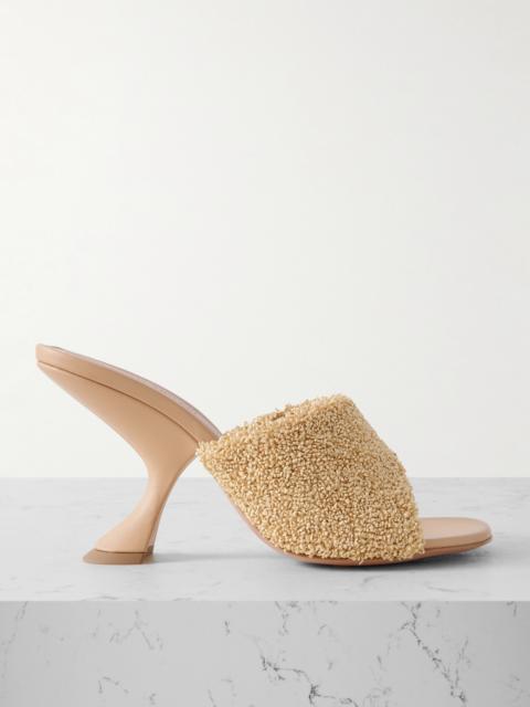 Taylor Leather-trimmed Raffia Mules