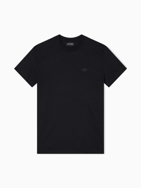 Supima jersey T-shirt with micro logo patch