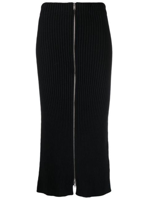ribbed-knit cotton pencil skirt