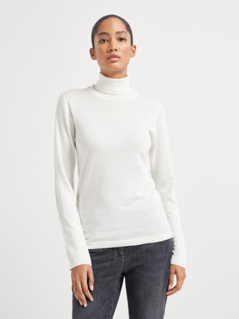 Cashmere and silk lightweight turtleneck sweater